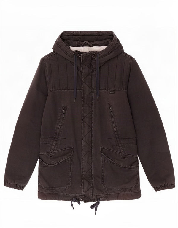 Diesel Mens Hooded Parka Jacket UK 40 Large Black