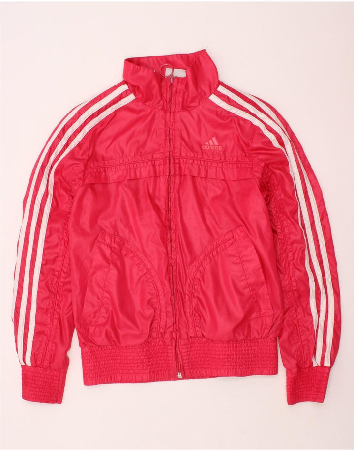 Jachetă de trening ADIDAS pentru fete cu trei dungi 9-10 ani poliester roz