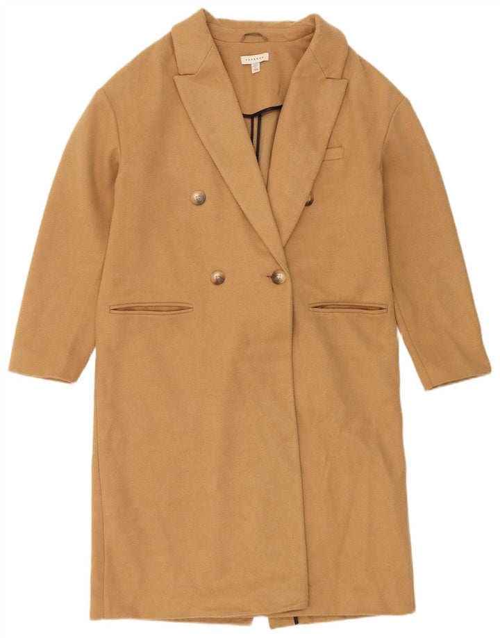 Topshop Palton dublu pentru femei UK 12 Medium Bej Poliester