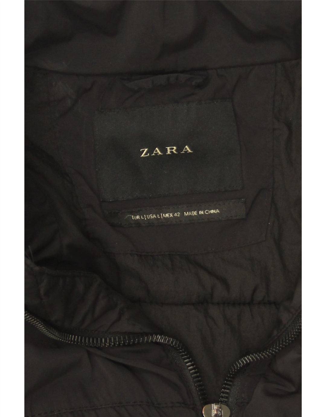 Palton căptușit pentru bărbați Zara UK 40, mare, negru, poliester