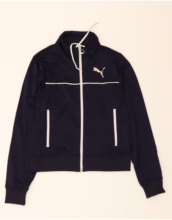 PUMA Womens Tracksuit Top Jacket UK 12 Medium Navy Blue Polyester Vintage Puma and Second-Hand Puma from Messina Hembry 