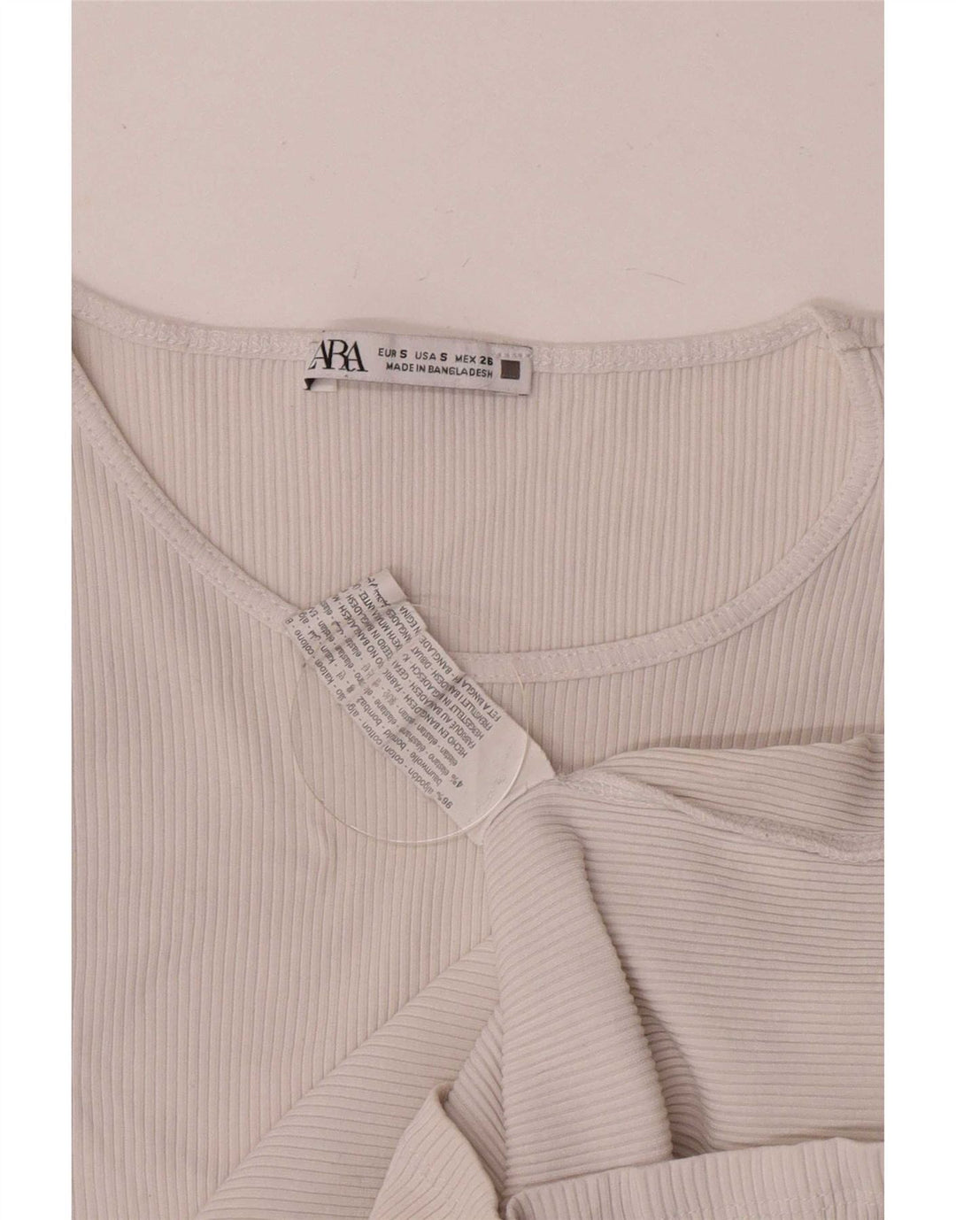 Bluză Zara pentru femei Crop Batwing Top UK 8 Small White Bumbac