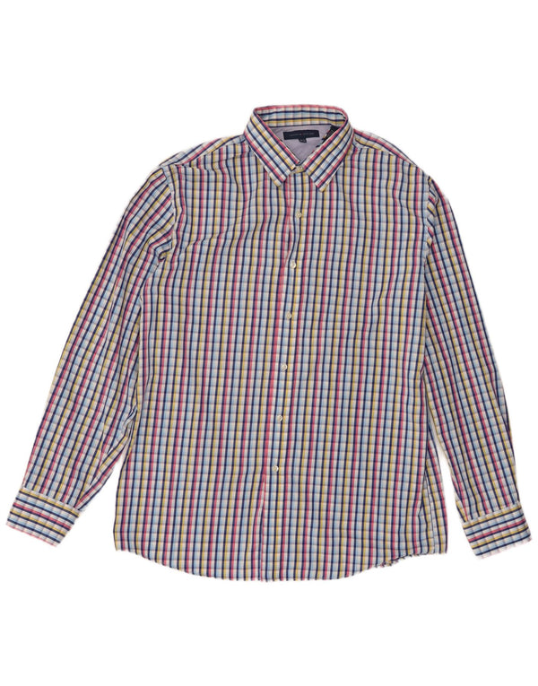 Cămașă pentru bărbați Tommy Hilfiger Mărimea 16 16 1/2 mare, bumbac cu carouri multicolore