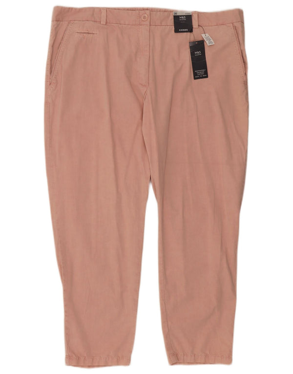 Pantaloni chino subțiri pentru femei Marks & Spencer UK 20 2XL W40 L26 roz Comics