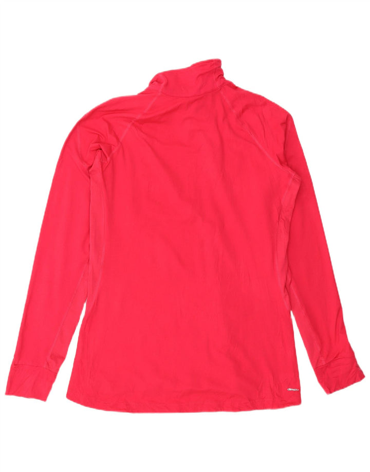 Top de trening ADIDAS Climalite, cu fermoar și gât, pentru femei, UK 20/22 XL, roșu