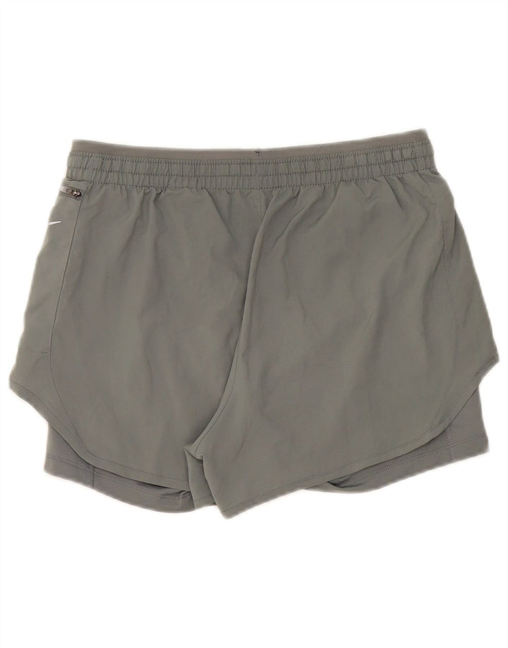 Pantaloni scurți sport Nike Dri Fit pentru femei UK 14 Medium Gri Poliester