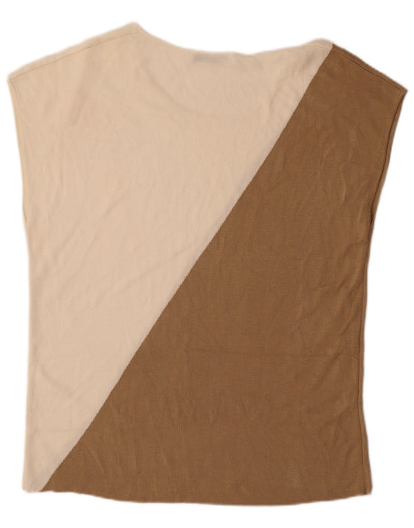 Tricou supradimensionat pentru femei Zara UK 10 Small Beige Colorblock