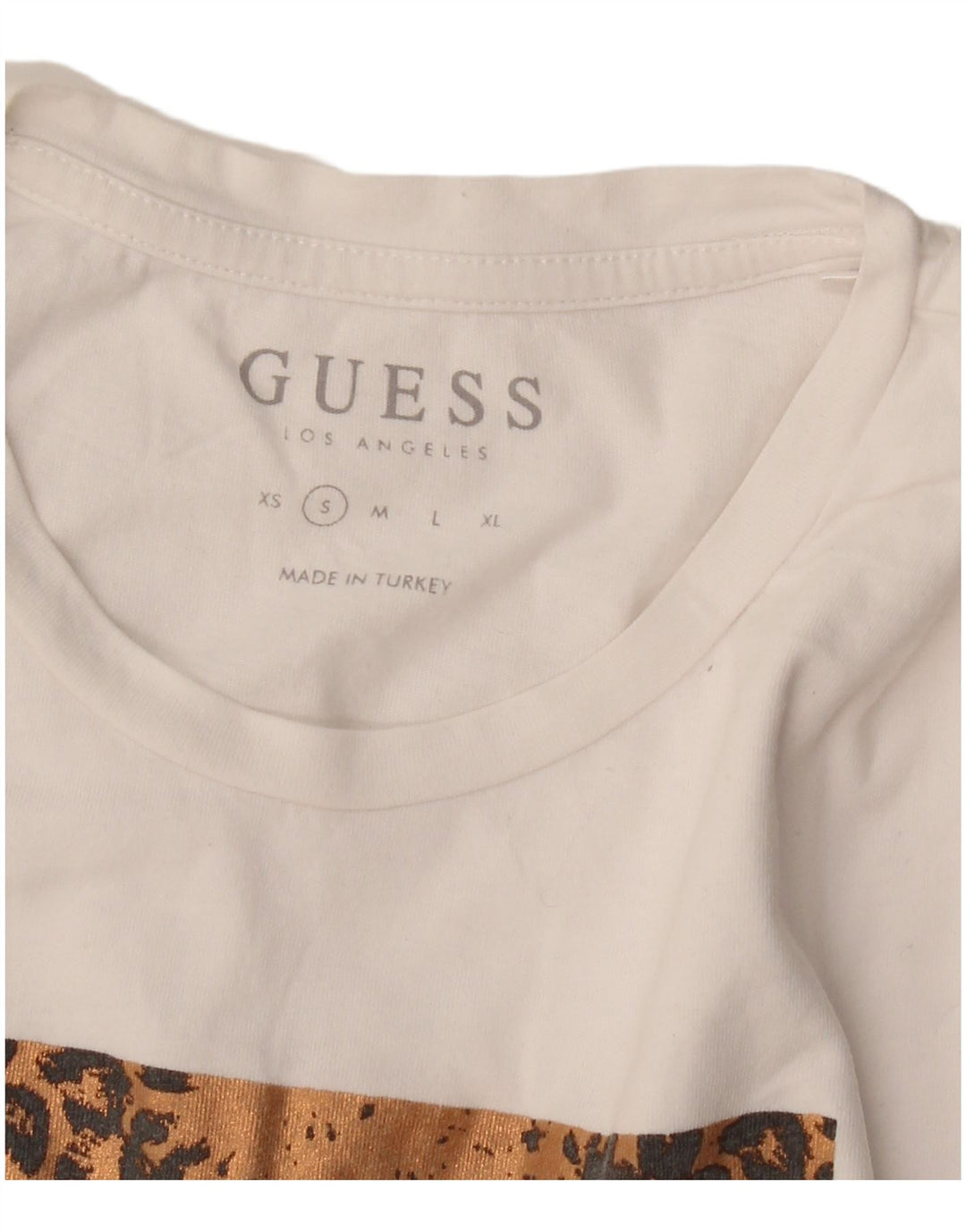 Tricou grafic Guess pentru femei Top UK 10 Small White