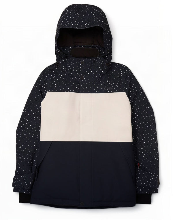 Tog 24 Jachetă căptușită supradimensionată cu glugă pentru femei UK 8 Small Black Colorblock