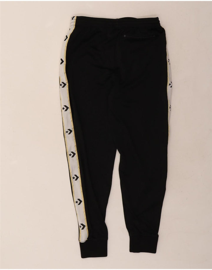 Pantaloni de trening grafic Converse pentru bărbați Joggeri, bumbac mediu negru