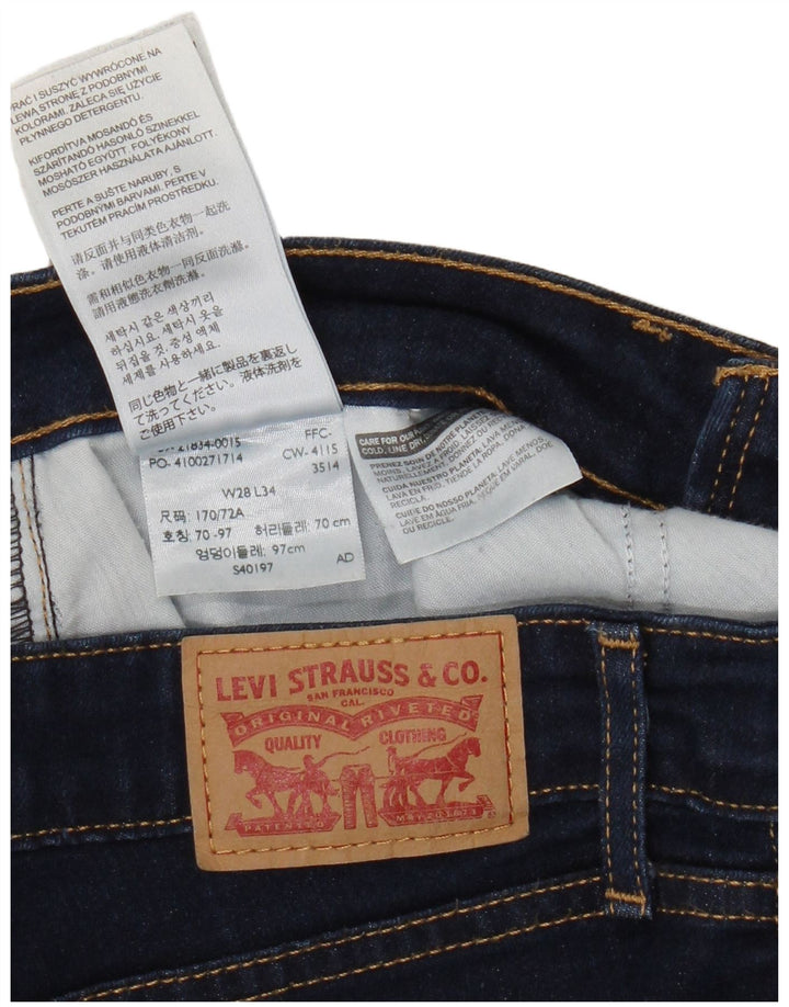 Blugi drepti pentru femei Levi's 714 W28 L30 bumbac bleumarin