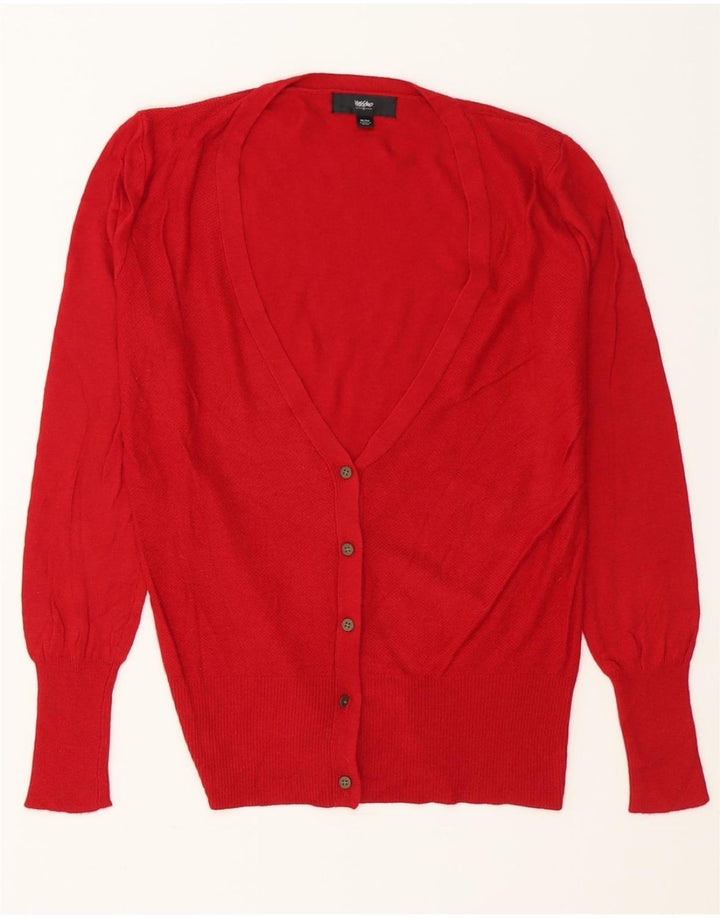 MOSSIMO Womens Cardigan Sweater UK 14 Medium Red Nylon Vintage Mossimo and Second-Hand Mossimo from Messina Hembry 