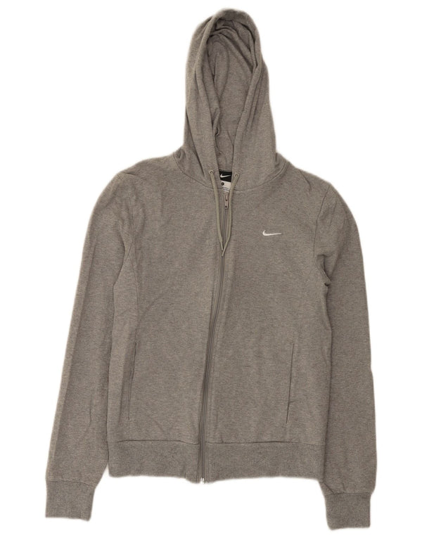 Pulover Nike pentru femei cu fermoar, UK 10, bumbac gri mic