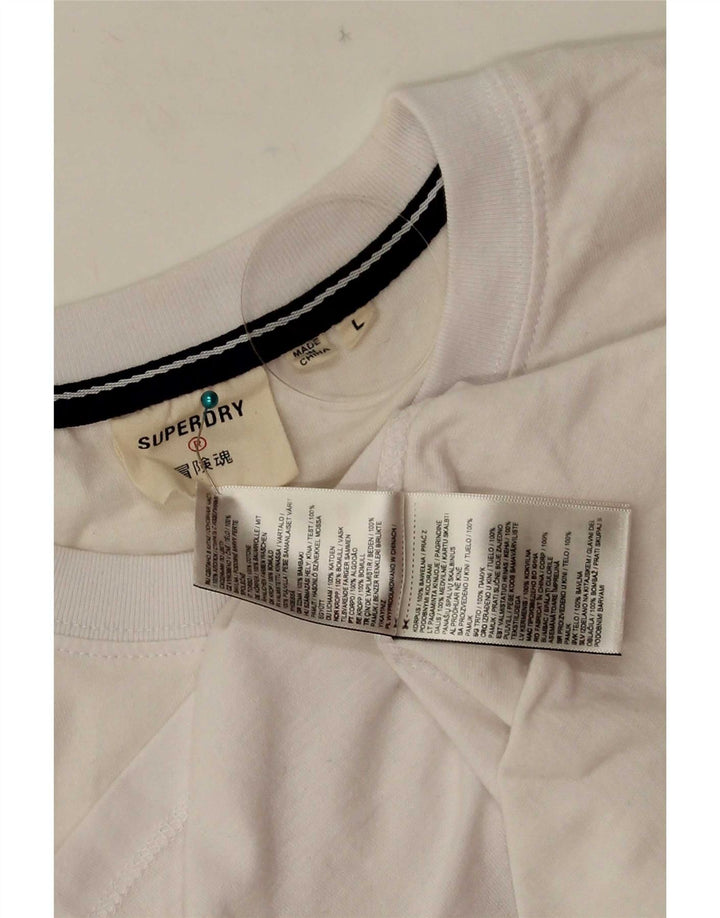 Tricou grafic Superdry pentru bărbați Top mare din bumbac alb