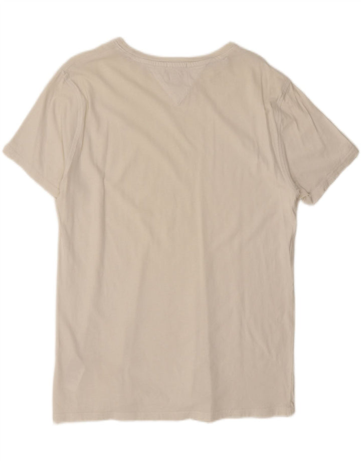 Tricou Tommy Hilfiger pentru bărbați, cu croiala obișnuită, top din bumbac alb mediu