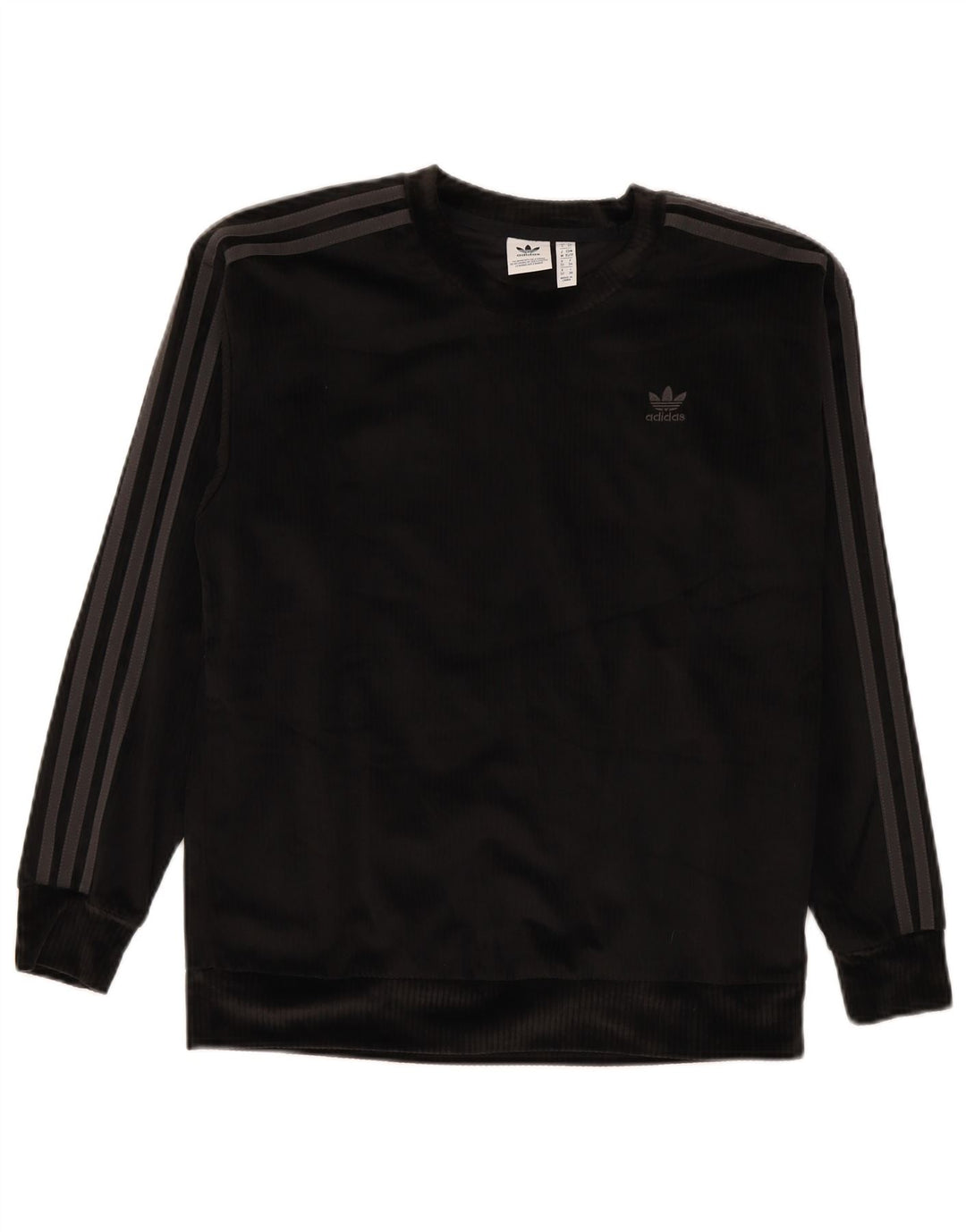 Pulover adidas supradimensionat din velur pentru femei UK 6 XS poliester negru