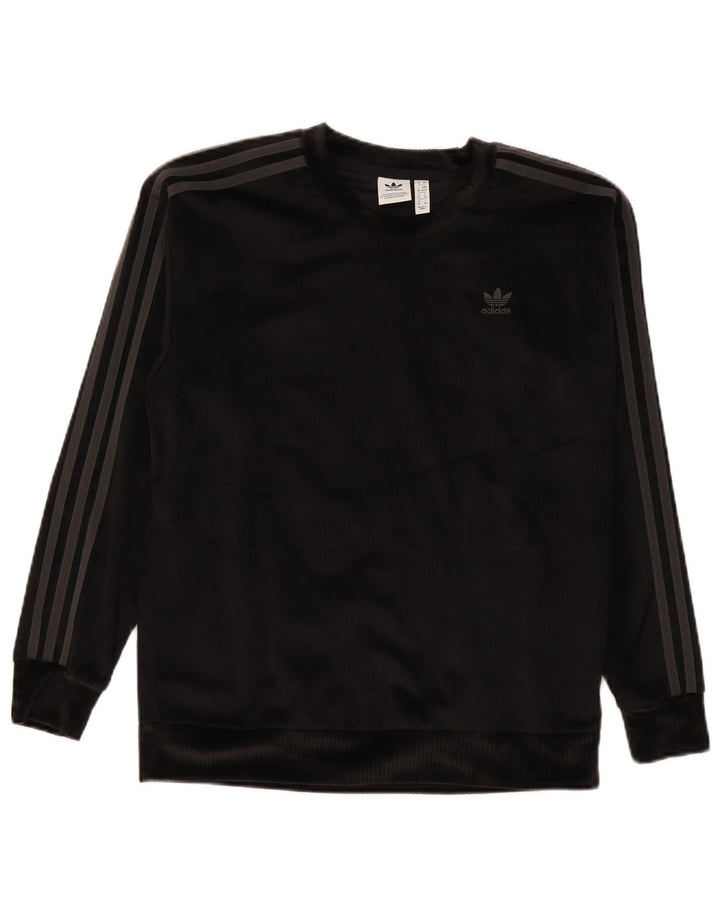 Pulover adidas supradimensionat din velur pentru femei UK 6 XS poliester negru