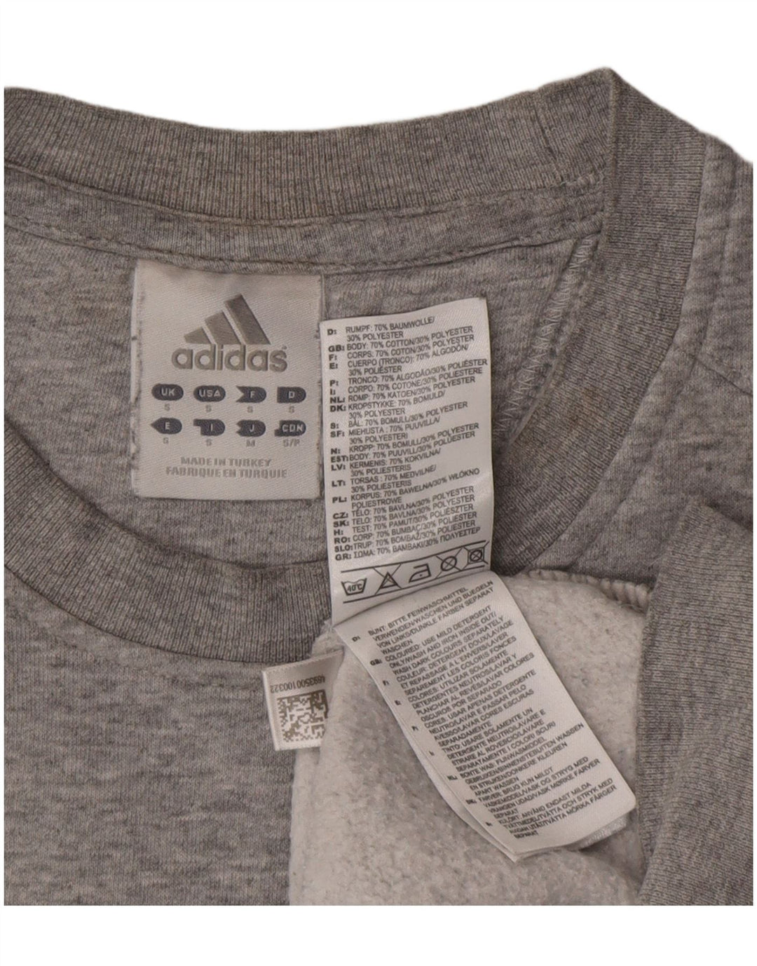 Hanorac grafic pentru bărbați Adidas Jumper mic, gri, bumbac