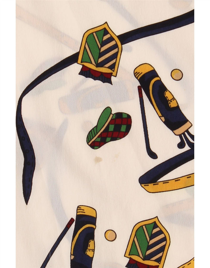 VINTAGE Cămașă cu model abstract pentru femei IT 42 Medium White