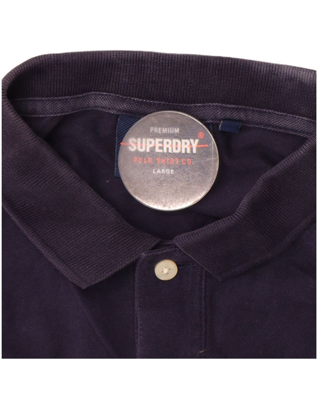 Cămașă polo pentru bărbați SUPERDRY, mare, albastru bleumarin, bumbac