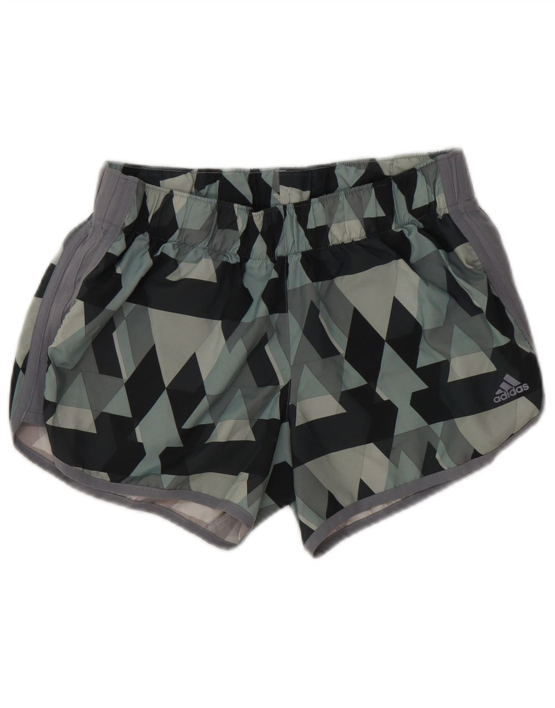 Pantaloni scurți sport Adidas pentru femei UK 14 Medium Gri Geometric