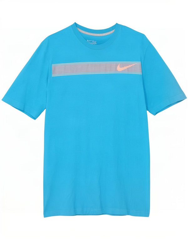 Tricou grafic pentru bărbați Nike Regular Fit Top mic, albastru, bumbac