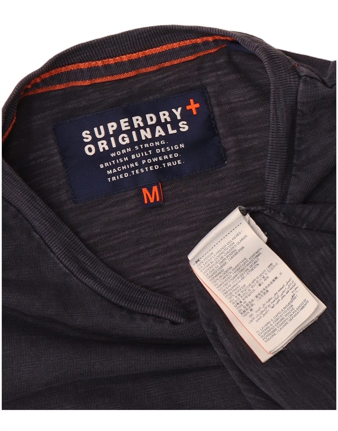 Tricou Superdry pentru bărbați Top mediu din bumbac bleumarin