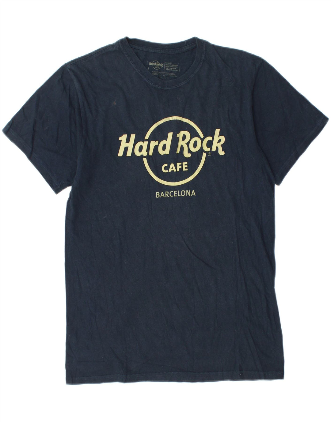Tricou grafic Barcelona Hard Rock pentru bărbați Top mediu din bumbac bleumarin