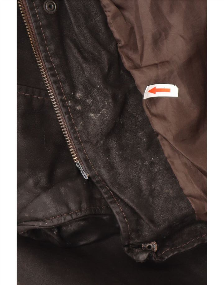 Geacă de piele vintage pentru bărbați IT 52 XL neagră