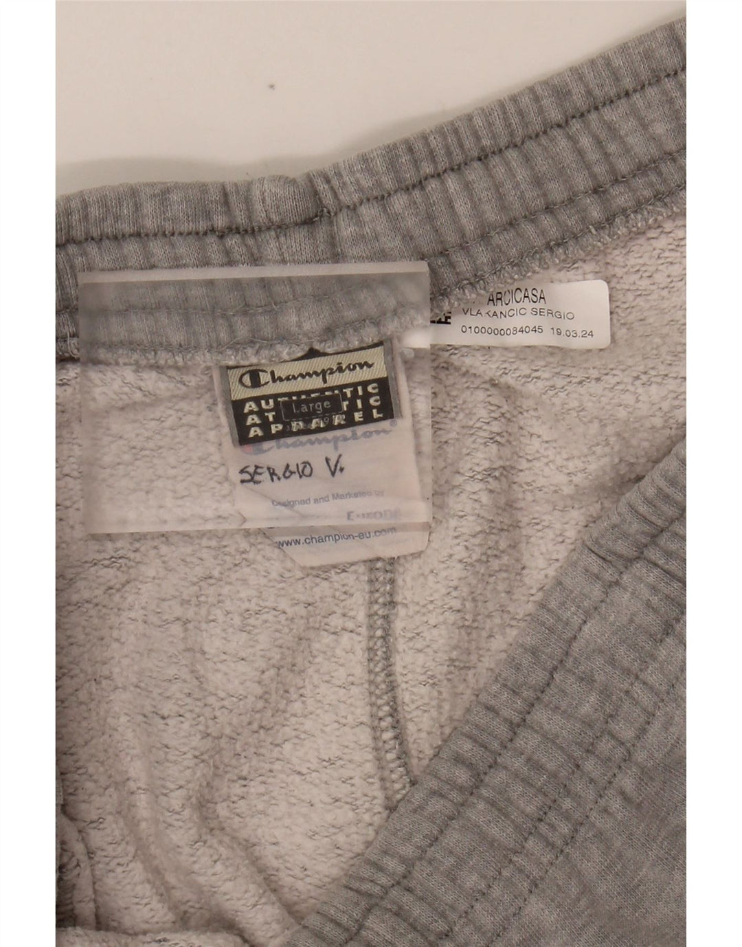 CHAMPION Mens Tracksuit Trousers Large  Grey Cotton