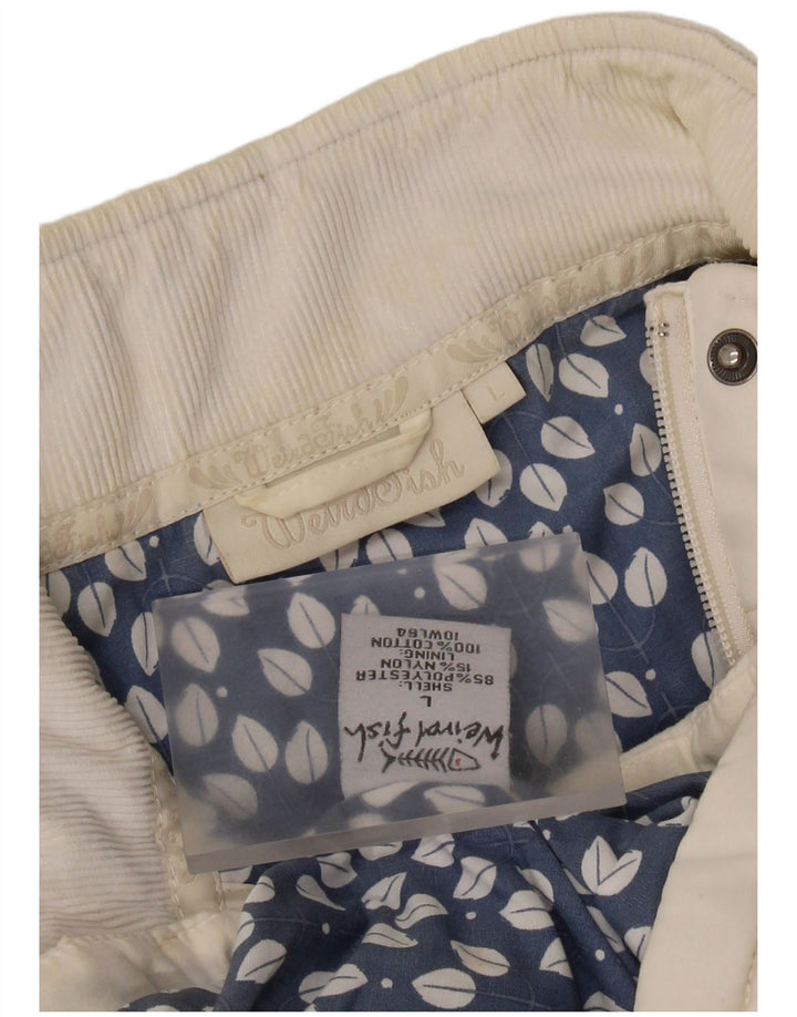 WEIRD FISH Gilet căptușit pentru femei UK 14 Poliester alb mare