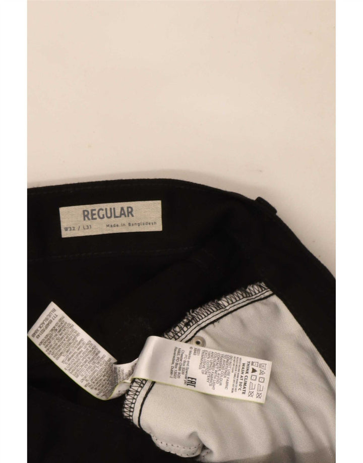 Blugi drepti pentru bărbați Marks & Spencer, cu ajustare normală, L32 L31, bumbac negru