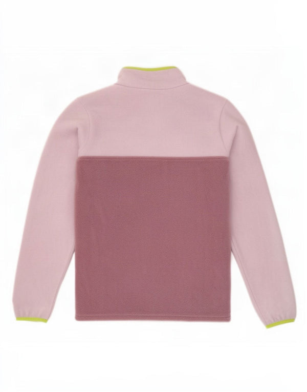 Pulover din lână Columbia pentru femei, cu gât cu nasturi, UK 6 XS, mov, bloc de culoare