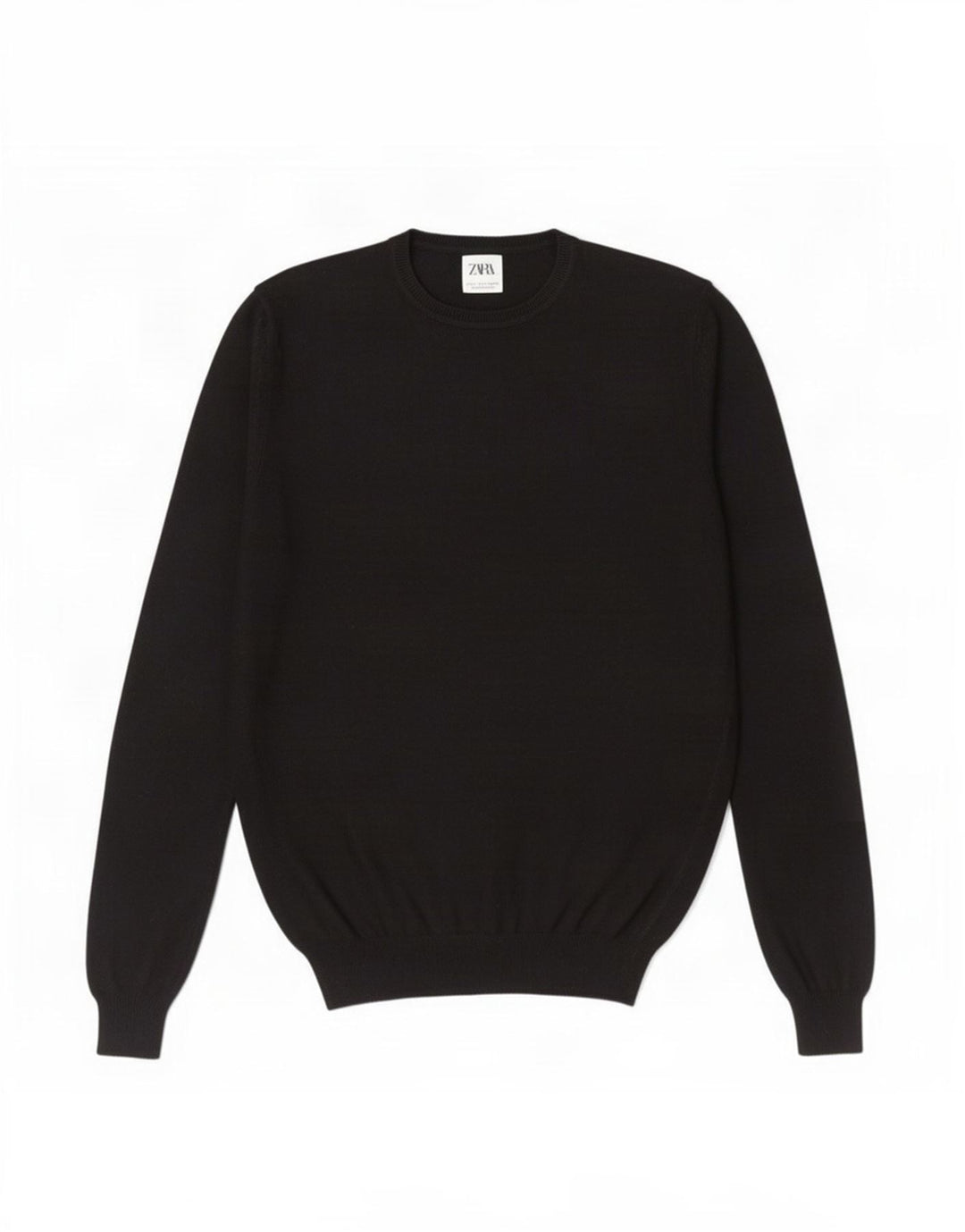 Pulover pentru bărbați Zara, cu decolteu, mic, negru, viscoză