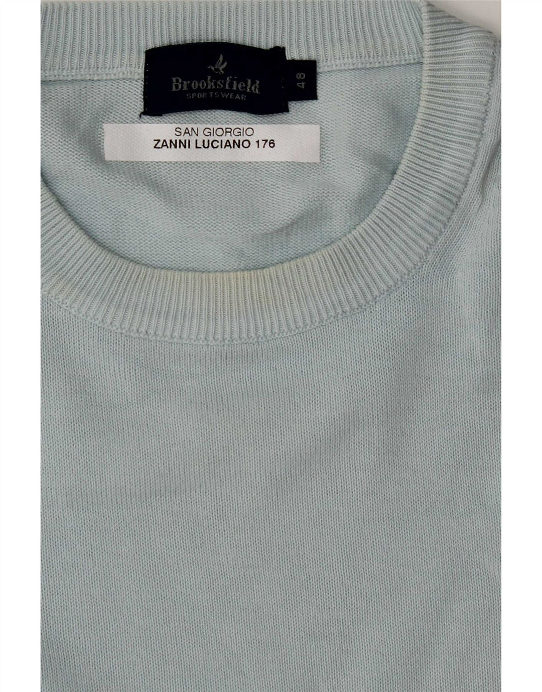 Pulover Brooksfield pentru bărbați cu gât roșu IT 48 Medium Blue