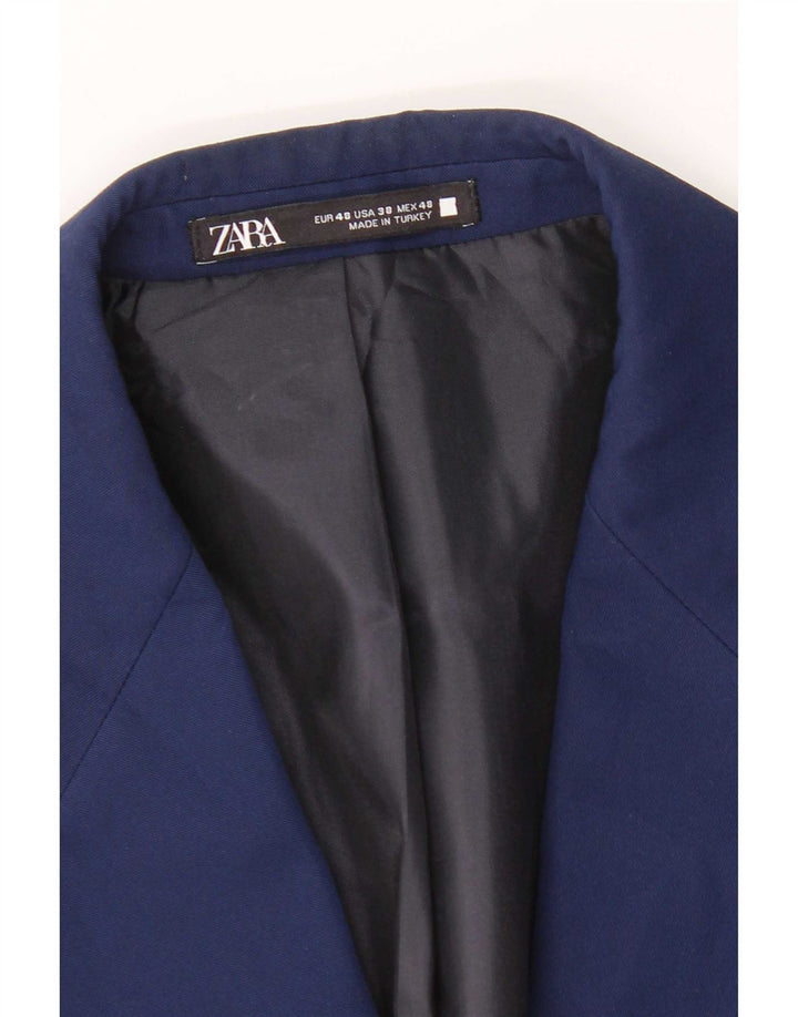 Blazer pentru bărbați Zara cu 2 nasturi EU 48 Medium Bleumarin