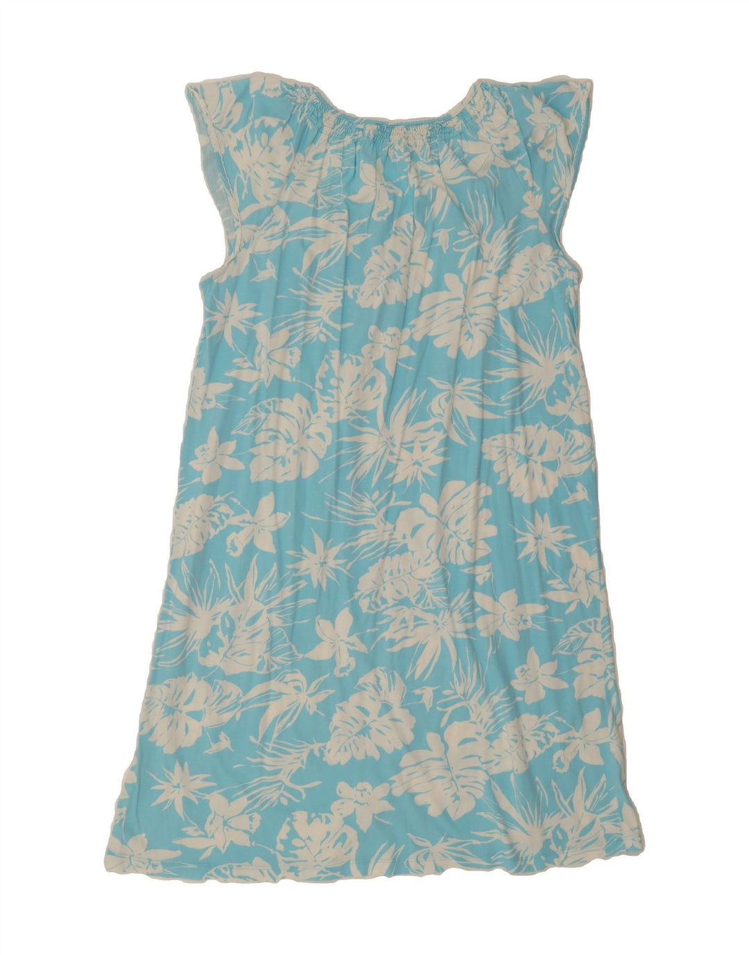 RALPH LAUREN Womens Sleeveless Basic Dress UK 14 Medium Blue Floral Cotton Vintage Ralph Lauren and Second-Hand Ralph Lauren from Messina Hembry 