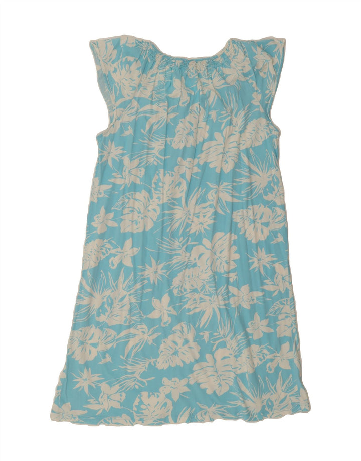 RALPH LAUREN Womens Sleeveless Basic Dress UK 14 Medium Blue Floral Cotton Vintage Ralph Lauren and Second-Hand Ralph Lauren from Messina Hembry 