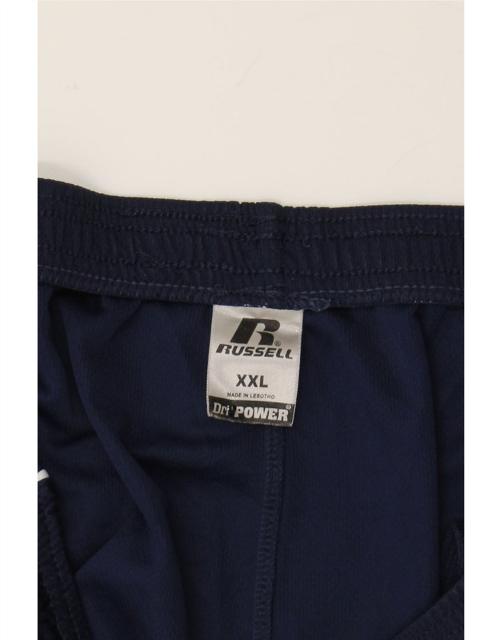 RUSSELL ATHLETIC Mens Sport Shorts 2XL Navy Blue Polyester Vintage Russell Athletic and Second-Hand Russell Athletic from Messina Hembry 