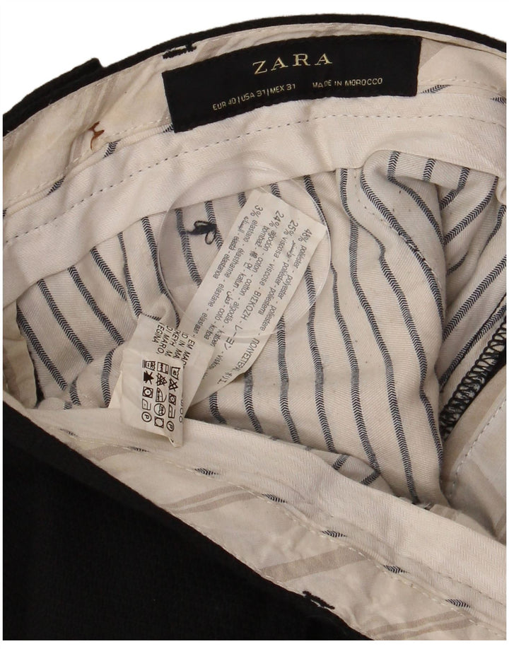 Pantaloni chino slim pentru bărbați Zara EU 40 Mediu L31 L30 Poliester negru