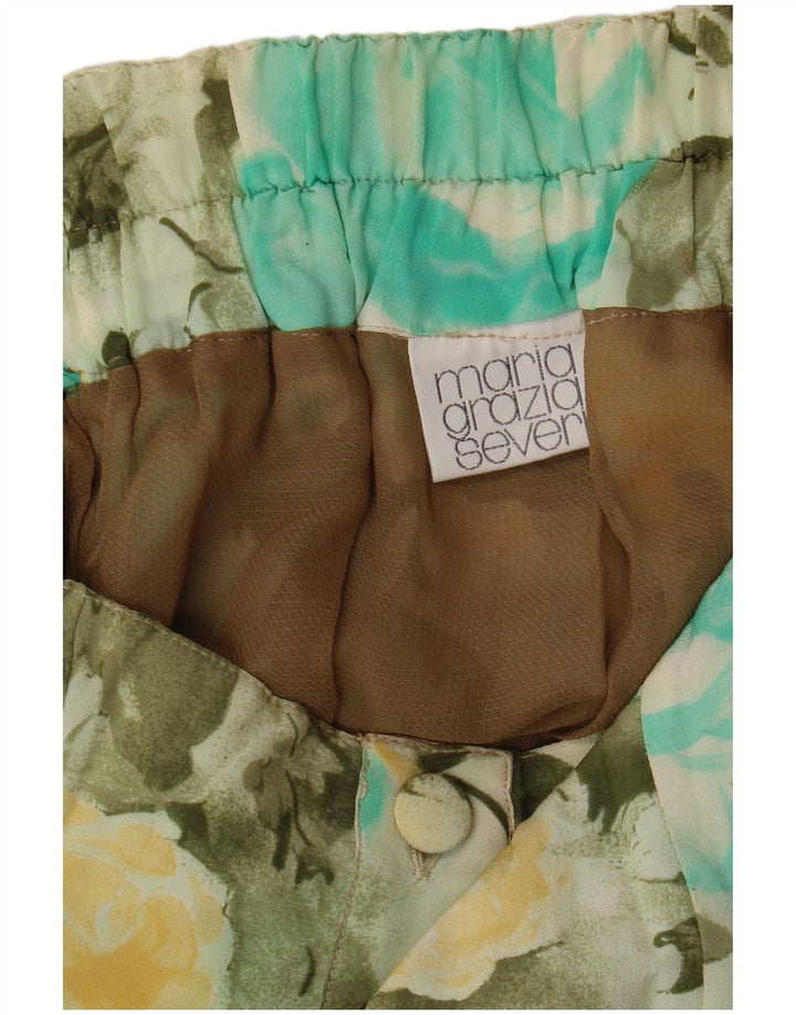 MARIA GRAZIA SEVERI Fusta Evazata Femei IT 42 Medium W30 Verde Floral