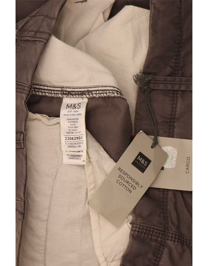 Pantaloni scurți cargo pentru bărbați Marks & Spencer W36, bumbac gri mare