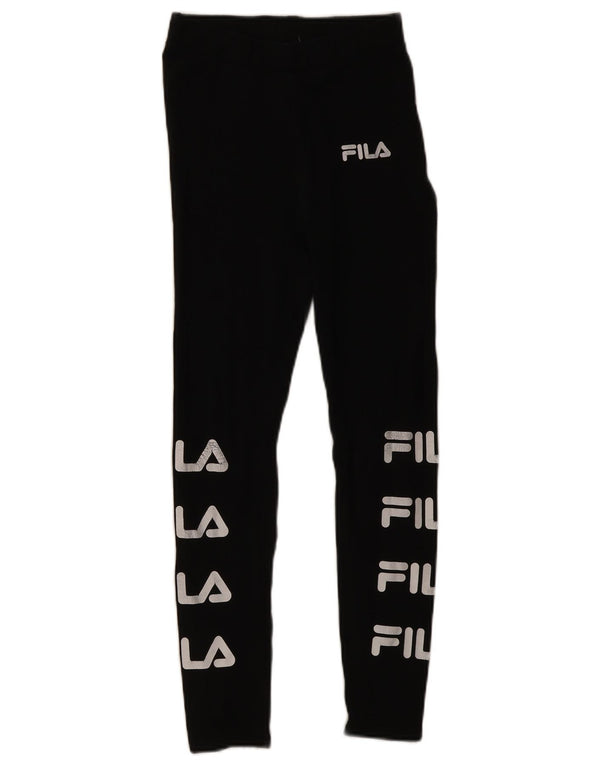 Leggings cu grafic pentru femei Fila UK 4 XS bumbac negru