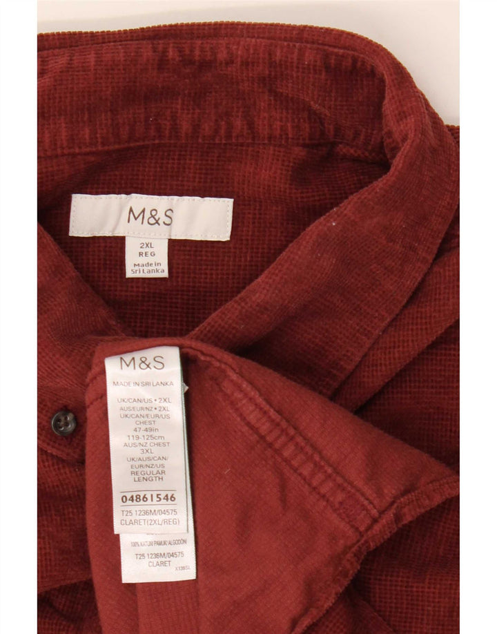 Cămașă pentru bărbați Marks & Spencer 2XL bumbac burgundy
