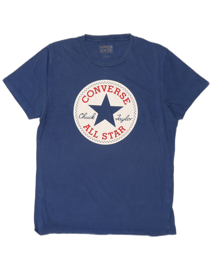 CONVERSE Mens Chuck Taylor Graphic T-Shirt Top Large Blue