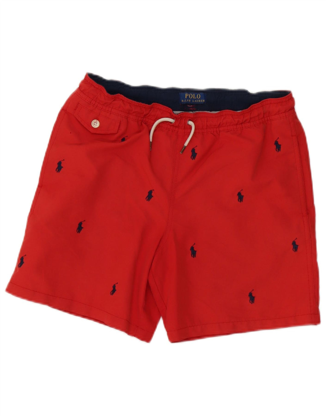 Pantaloni scurți de înot grafic Polo Ralph Lauren pentru bărbați, poliester roșu mic