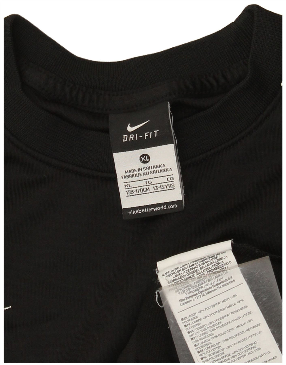 Nike Băieți Dri Fit Graphic Top cu mânecă lungă 13-14 ani XL Poliester negru