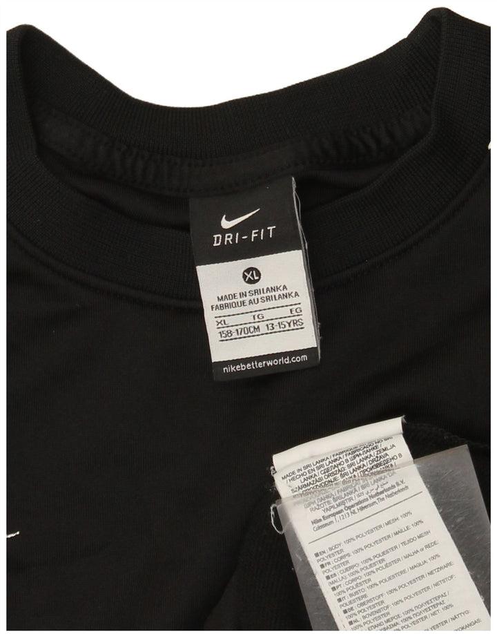 Nike Băieți Dri Fit Graphic Top cu mânecă lungă 13-14 ani XL Poliester negru