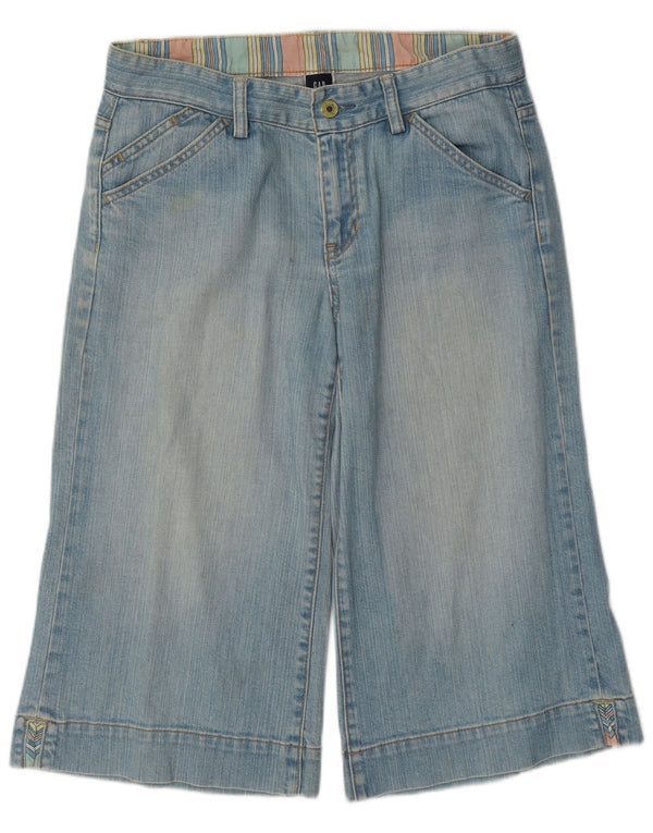Pantaloni scurți din denim pentru femei Gap, cu picioare largi, UK 10 Small W30 Blue Bumbac