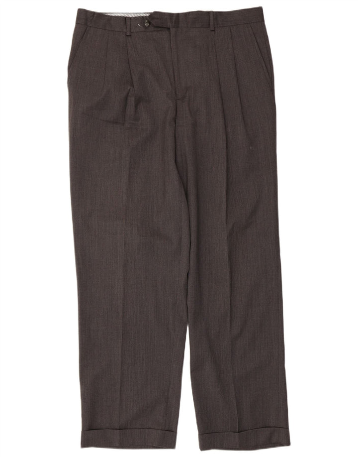 Pantaloni de costum bărbați Izod L36 L30 Lână gri